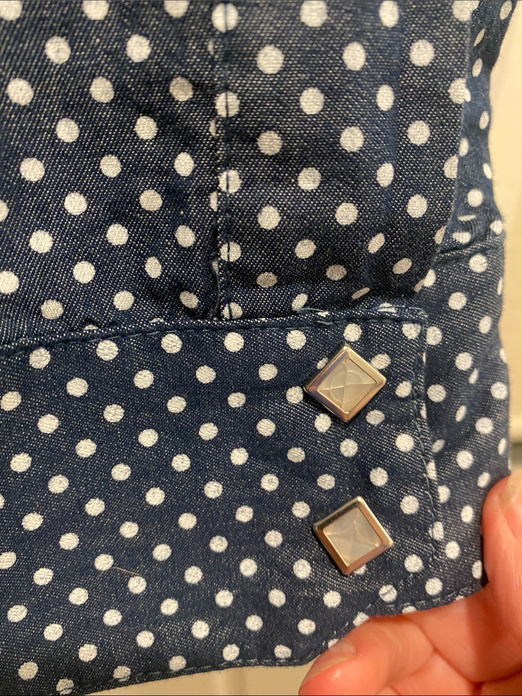 Dr Collectors Roger’s Shirt Color Denim Dots Size Medium — image 4 of 6